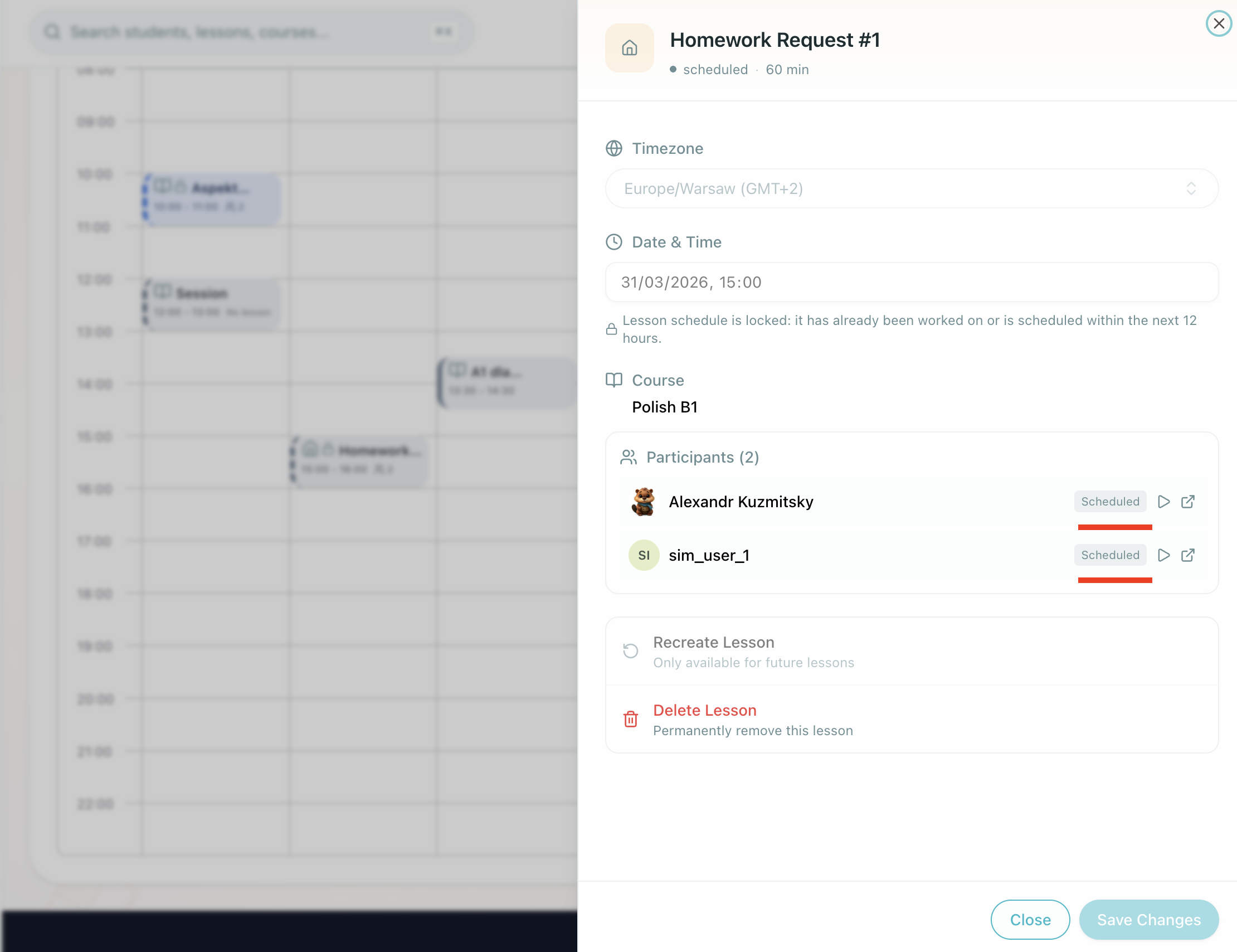 Group homework progress dashboard