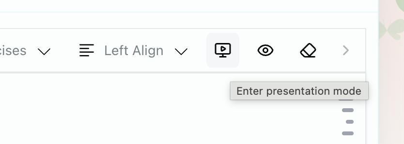 Lesson displayed in full-screen presentation mode with navigation arrows