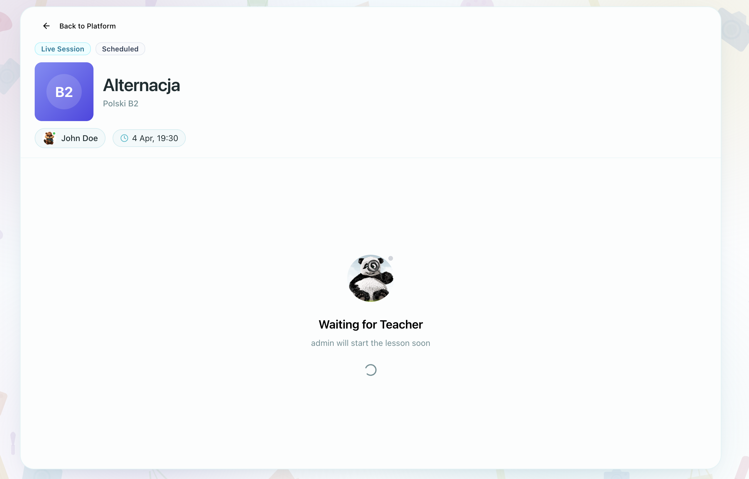 Lesson header with elements labeled