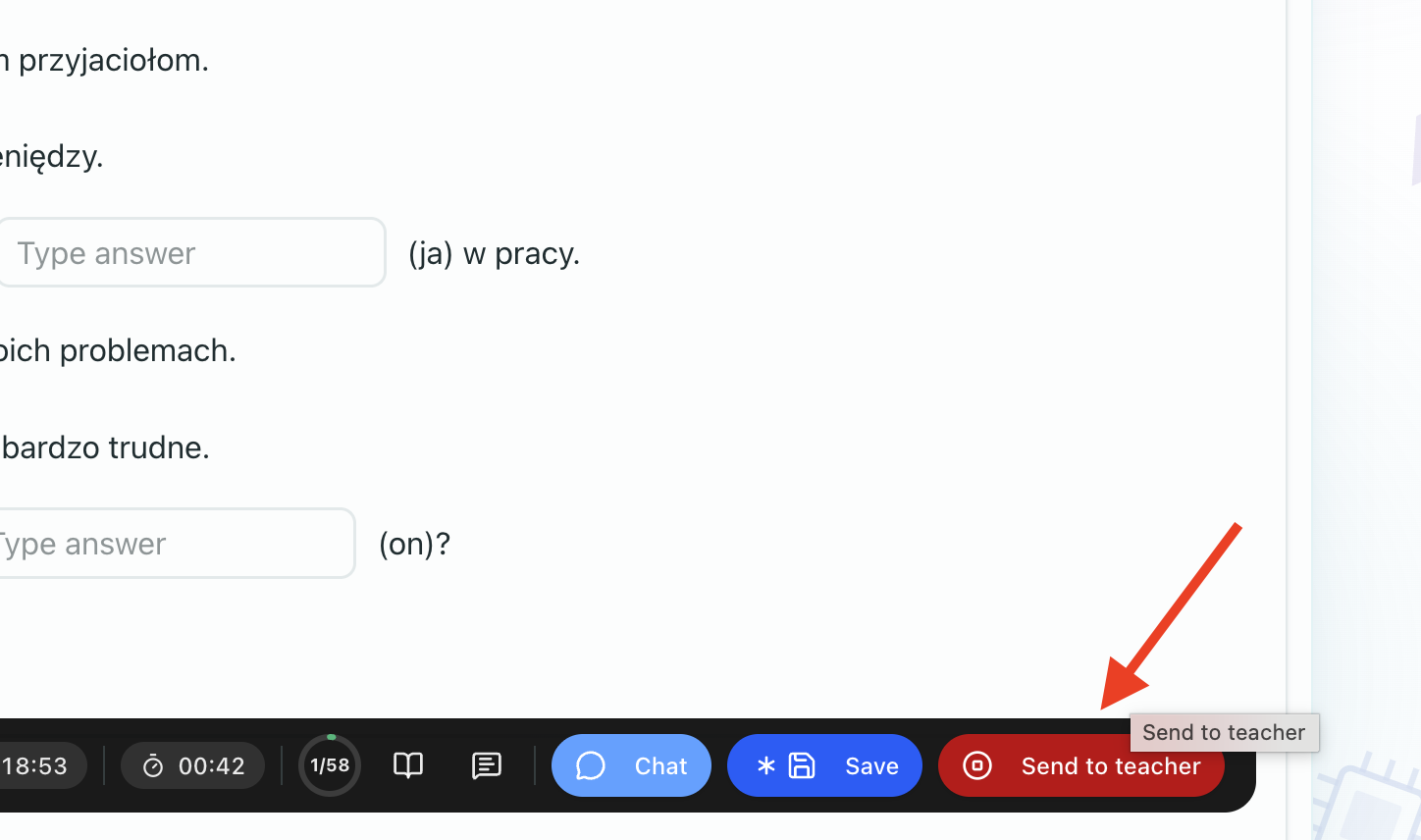 Submission confirmation dialog